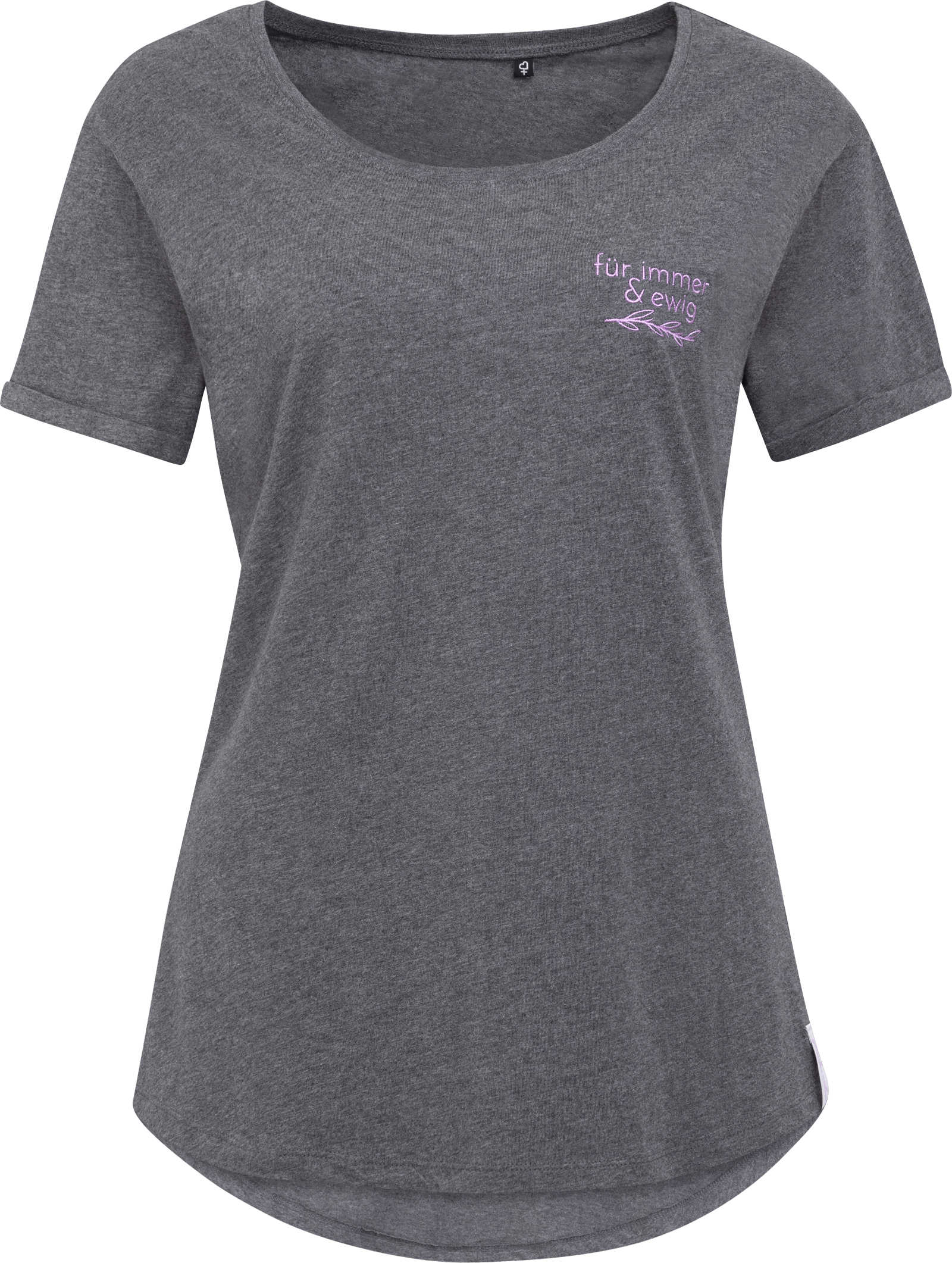 T-Shirt Linda - Motiv für immer & ewig - Farbe Dark Heather aus 100 {5d1a129028b4ceec095b245af42ac8bbb2c9f9ab97ae0a67118505214091ed22} Bio-Baumwolle – Bild 4