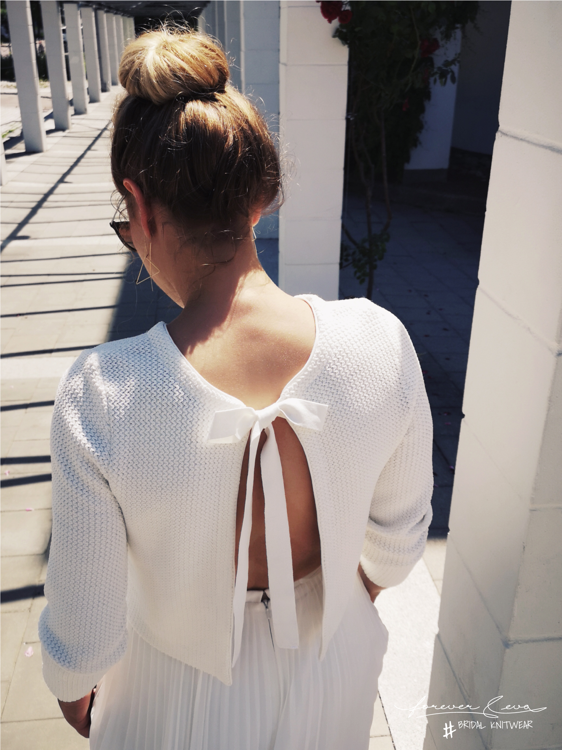 #be joy | Braut-Strickjacke in ivory mit Schleife – Bild 5