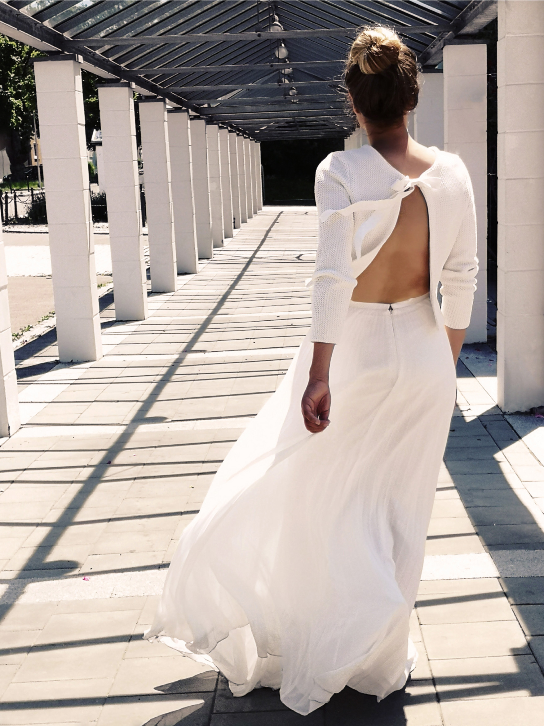 #be joy | Braut-Strickjacke in ivory mit Schleife – Bild 6