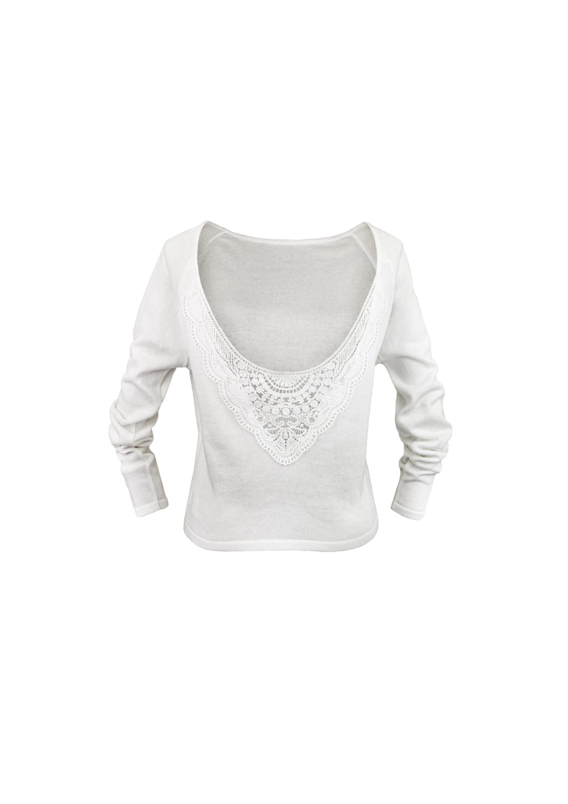 Braut Pullover mit Spitzeneinsatz – Bild 2