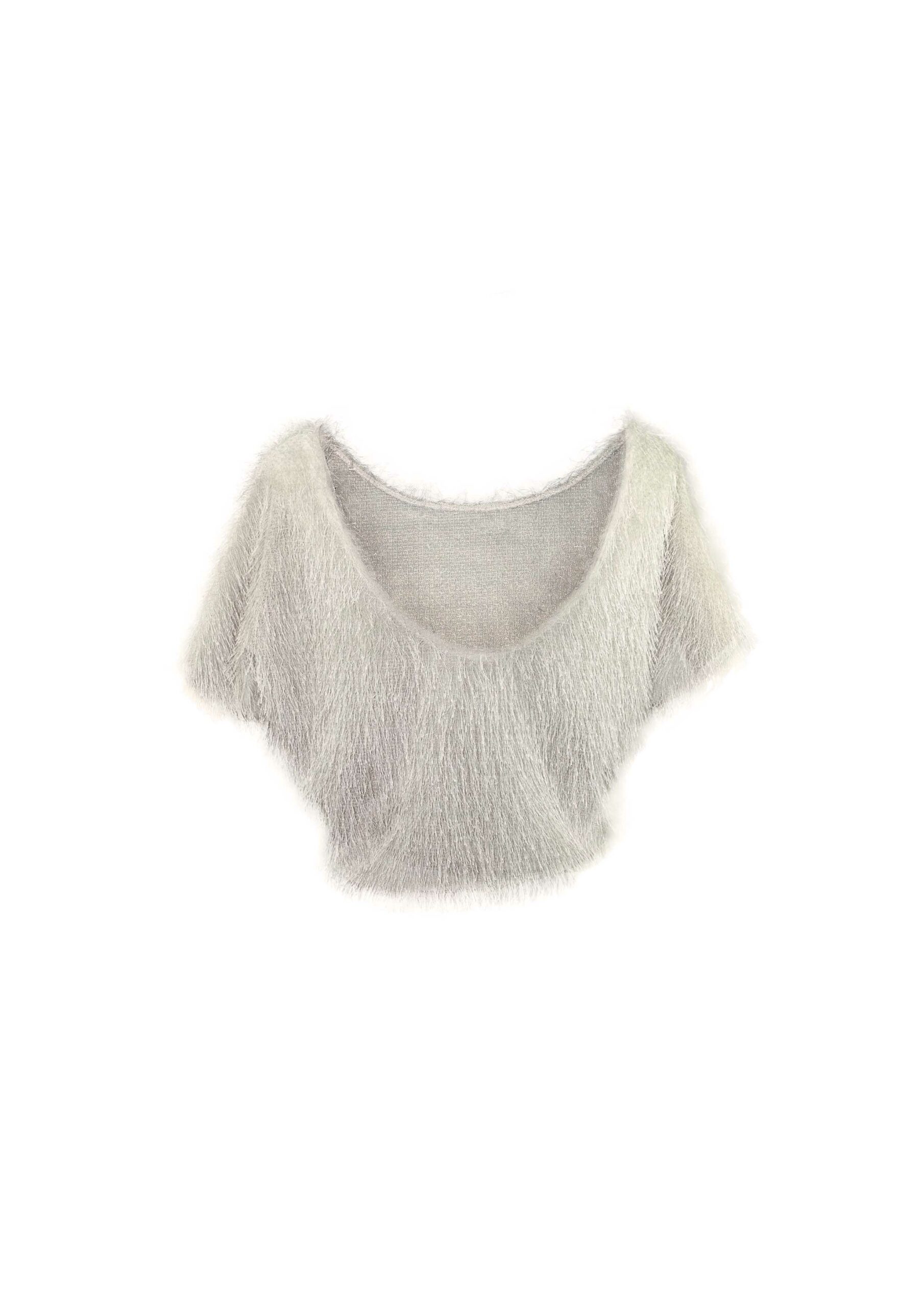 #be sophisticated | Kurzarm Pullover in Felloptik – Bild 4