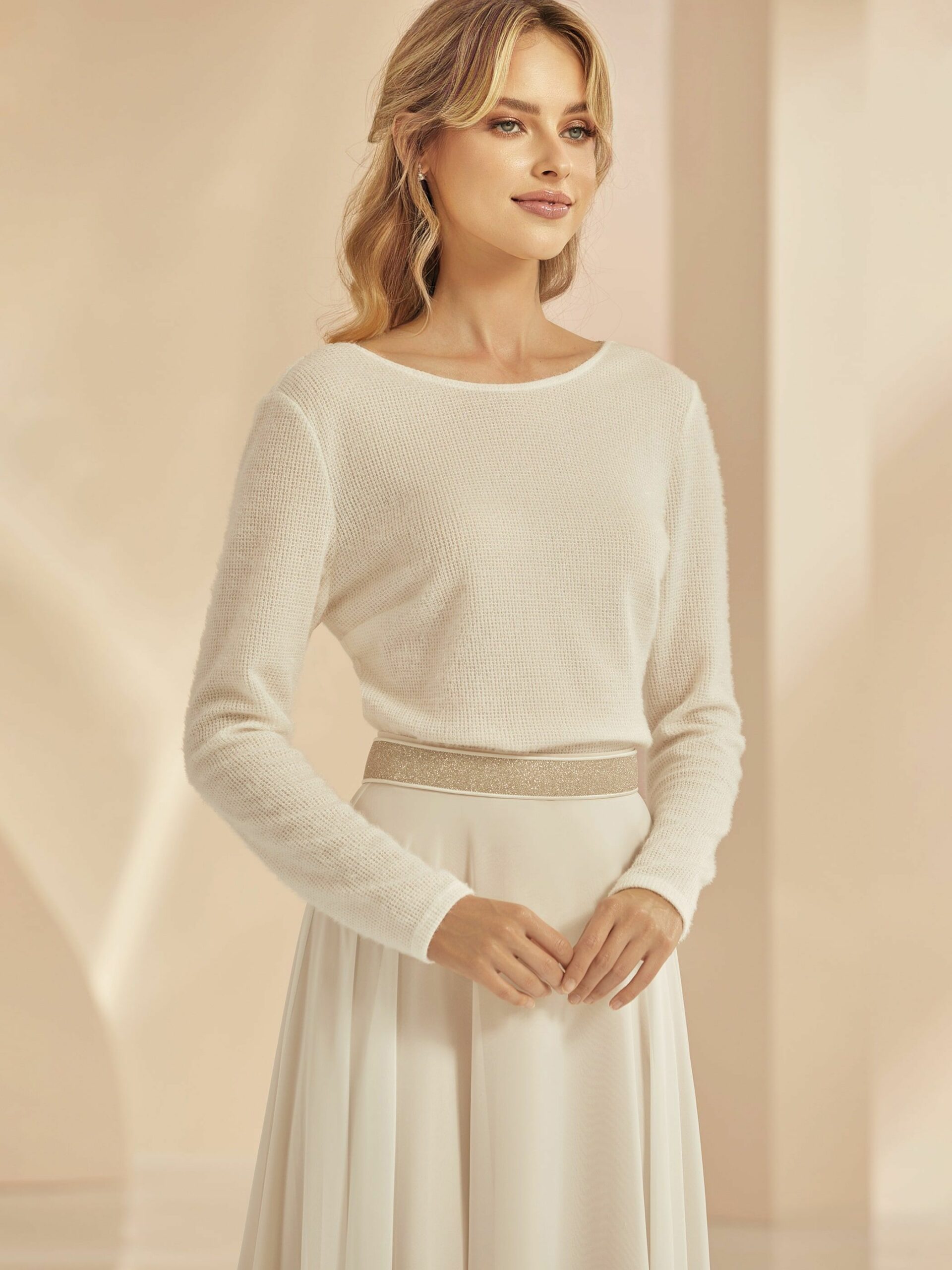 Braut-Pullover mit Spitze E-344 – Bild 2